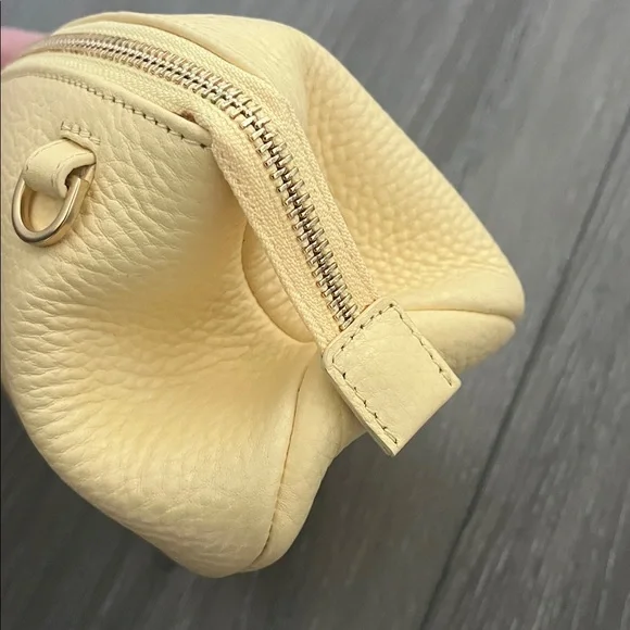 Dagne Dover Yellow Lola Leather Cosmetics Pouch Size Small - Picture 5 of 15
